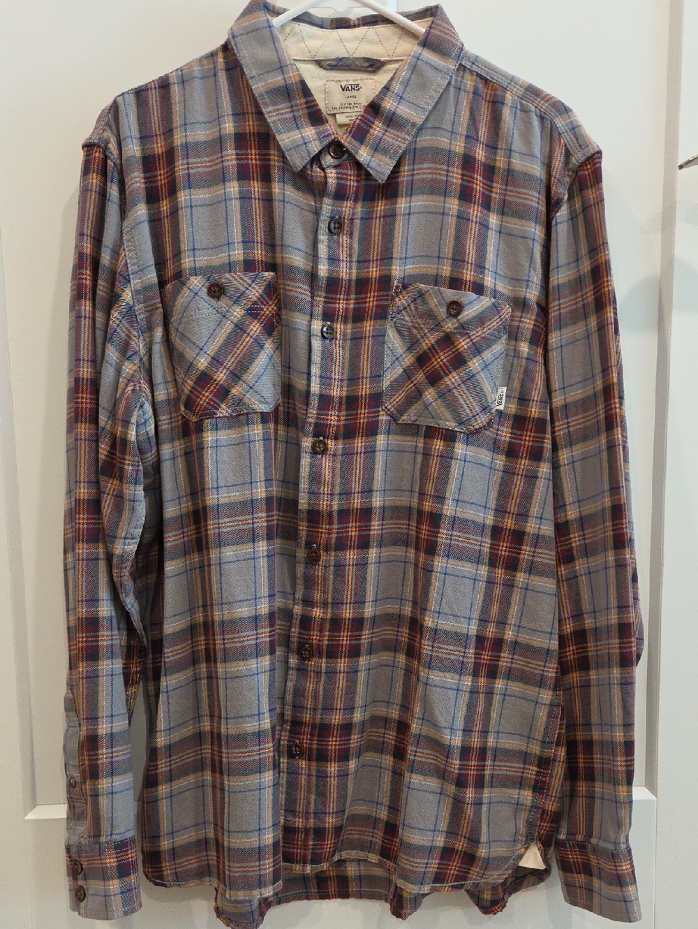Vans Multicolor Plaid Button-Down Shirt - Blue, Brown, Red